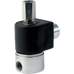Parker - 24 VDC 1/4" NPT Port Stainless Steel Three-Way Direct Acting Solenoid Valve - Exact Tool & Supply
