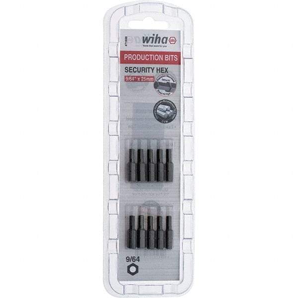 Wiha - 25mm Hex Screwdriver Bit - 1/4" Drive, 1" OAL - Exact Tool & Supply