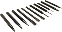Mayhew - 11 Piece Punch & Chisel Set - 1/4 to 3/8" Chisel, 1/16 to 1/4" Punch, Hex Shank - Exact Tool & Supply