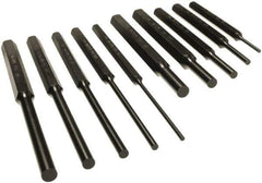 Mayhew - 10 Piece, 1/8 to 3/8", Pin Punch Set - Alloy Steel, Comes in Vinyl Pouch - Exact Tool & Supply