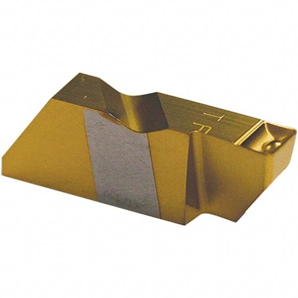 Tool-Flo - 3189FLFD P Grade GP3R, 4.8mm Cutting Width Carbide Grooving Insert - 1/4" Max Depth of Cut, Left Hand, 0.02 to 0.025" Corner Radius, TiN Finish - Exact Tool & Supply