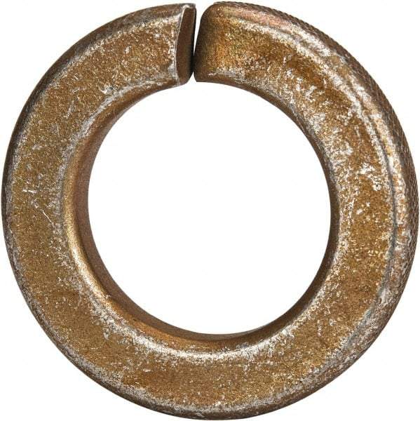 Made in USA - 5/8", 0.156" Thick Split Lock Washer - 1060 Spring Steel, Zinc Yellow Dichromate Finish, 0.628" Min ID, 0.641" Max ID, 1.073" Max OD - Exact Tool & Supply