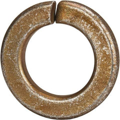 Made in USA - 5/8", 0.156" Thick Split Lock Washer - 1060 Spring Steel, Zinc Yellow Dichromate Finish, 0.628" Min ID, 0.641" Max ID, 1.073" Max OD - Exact Tool & Supply