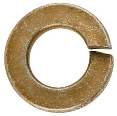 Made in USA - 5/16", 0.078" Thick Split Lock Washer - 1060 Spring Steel, Zinc Yellow Dichromate Finish, 0.314" Min ID, 0.322" Max ID, 0.583" Max OD - Exact Tool & Supply