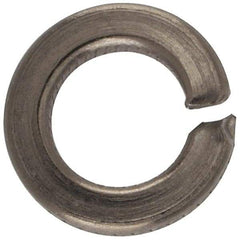 Made in USA - #8, 0.04" Thick Split Lock Washer - 400 Stainless Steel, Passivated Finish, 0.167" Min ID, 0.174" Max ID, 0.293" Max OD - Exact Tool & Supply