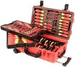 Wiha - 80 Piece Insulated Hand Tool Set - Comes in Molded Rolling Custom Tool Box - Exact Tool & Supply