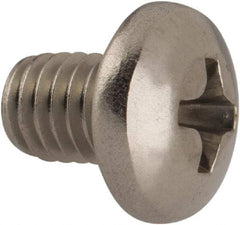 Made in USA - #10-32 UNF, 1/4" Length Under Head Phillips Drive Machine Screw - Pan Head, Grade 18-8 Stainless Steel, Black Oxide Finish, Without Washer - Exact Tool & Supply