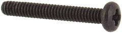 Made in USA - #0-80 UNF, 7/16" Length Under Head Phillips Drive Machine Screw - Pan Head, Grade 18-8 Stainless Steel, Black Oxide Finish, Without Washer - Exact Tool & Supply