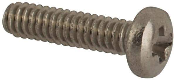 Made in USA - #0-80 UNF, 1/4" Length Under Head Phillips Drive Machine Screw - Pan Head, Grade 18-8 Stainless Steel, Black Oxide Finish, Without Washer - Exact Tool & Supply