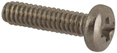 Made in USA - #0-80 UNF, 1/4" Length Under Head Phillips Drive Machine Screw - Pan Head, Grade 18-8 Stainless Steel, Black Oxide Finish, Without Washer - Exact Tool & Supply