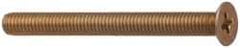 Made in USA - #8-32 UNC, 2" OAL Phillips Drive Machine Screw - Flat Head, Grade 3 Steel, Yellow Cadmium-Plated Finish, Without Washer - Exact Tool & Supply