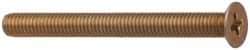 Made in USA - #10-24 UNC, 3/8" OAL Phillips Drive Machine Screw - Flat Head, Grade 3 Steel, Yellow Cadmium-Plated Finish, Without Washer - Exact Tool & Supply