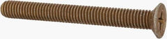 Made in USA - #10-32 UNF, 1-3/4" OAL Phillips Drive Machine Screw - Flat Head, Grade 3 Steel, Yellow Cadmium-Plated Finish, Without Washer - Exact Tool & Supply