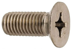 Made in USA - 1/4-28 UNF, 5/8" OAL Phillips Drive Machine Screw - Flat Head, Grade 18-8 Stainless Steel, Passivated Finish, Without Washer - Exact Tool & Supply