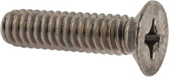 Made in USA - 1/4-20 UNC, 1" OAL Phillips Drive Machine Screw - Flat Head, Grade 18-8 Stainless Steel, Without Washer - Exact Tool & Supply