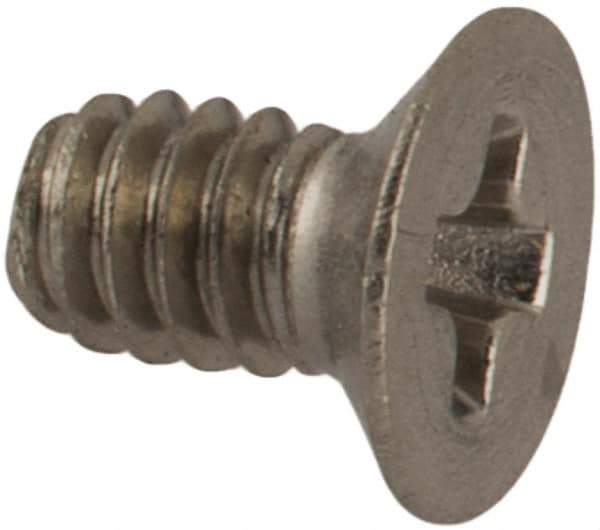 Made in USA - #2-56 UNC, 5/32" OAL Phillips Drive Machine Screw - Flat Head, Grade 18-8 Stainless Steel, Passivated Finish, Without Washer - Exact Tool & Supply