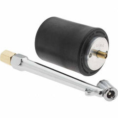 Dynabrade - 2-1/4" Wheel OD, 3" Wheel Width, 9,000 RPM, Aluminum, Pneumatic Wheel with Hub - 7-3/8" Long x 3" Wide, 1/2" Wheel Arbor Hole - Exact Tool & Supply