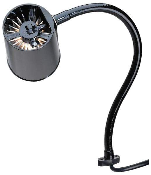 Made in USA - 24 Inch, Gooseneck, Direct Mounted, Incandescent, Black, General Purpose Task Light - 100 Watt, 120 Volt, Nonmagnifying - Exact Tool & Supply
