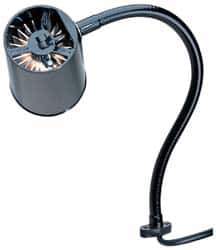 Made in USA - 18 Inch, Gooseneck, Direct Mounted, Incandescent, Black, General Purpose Task Light - 100 Watt, 120 Volt, Nonmagnifying - Exact Tool & Supply