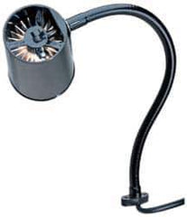 Made in USA - 18 Inch, Gooseneck, Direct Mounted, Incandescent, Black, General Purpose Task Light - 100 Watt, 120 Volt, Nonmagnifying - Exact Tool & Supply