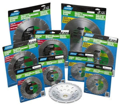 Norton - 10" Diam, 5/8" Arbor Hole Diam, Wet & Dry Cut Saw Blade - Diamond-Tipped, Standard Round Arbor - Exact Tool & Supply