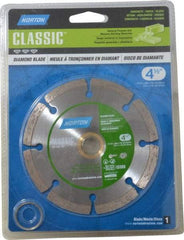 Norton - 4-1/2" Diam, 5/8 & 7/8" Arbor Hole Diam, Wet & Dry Cut Saw Blade - Diamond-Tipped, Standard Round Arbor - Exact Tool & Supply