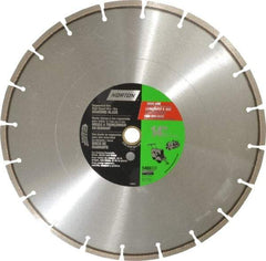 Norton - 14" Diam, 1" Arbor Hole Diam, Wet & Dry Cut Saw Blade - Diamond-Tipped, Standard Round Arbor - Exact Tool & Supply