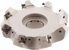 Iscar - 5.58" Cut Diam, 1-1/2" Arbor Hole, 0.276" Max Depth of Cut, 45° Indexable Chamfer & Angle Face Mill - 8 Inserts, S845 SX.U 16.. Insert, Right Hand Cut, 8 Flutes, Through Coolant, Series Helido - Exact Tool & Supply