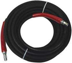 Value Collection - 100' Long, 3/8" Fitting, Male Rigid x Male Swivel Fitting, -40 to 310°F, Synthetic Rubber High Temp & High Pressure Hose - 3/8" Inside x 3/4" Outside Diam, Black, 5,800 psi - Exact Tool & Supply