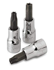 SK - 1/4" Drive, T10 Torx Bit Socket - 1-3/4" OAL, Tamper Resistant - Exact Tool & Supply