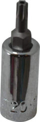 SK - 1/4" Drive, T20 Torx Bit Socket - 1-3/4" OAL, Tamper Resistant - Exact Tool & Supply
