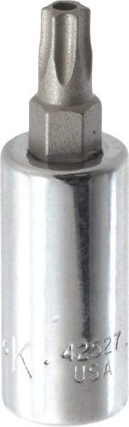 SK - 1/4" Drive, T27 Torx Bit Socket - 1-3/4" OAL, Tamper Resistant - Exact Tool & Supply
