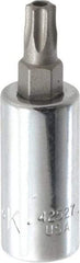 SK - 1/4" Drive, T27 Torx Bit Socket - 1-3/4" OAL, Tamper Resistant - Exact Tool & Supply