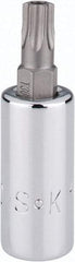 SK - 1/4" Drive, T30 Torx Bit Socket - 1-3/4" OAL, Tamper Resistant - Exact Tool & Supply