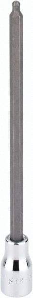 SK - 3/8" Drive, 4mm Hex Bit Socket - 6" OAL, 5" Bit Length, Long Ball End Hex Bit Socket - Exact Tool & Supply