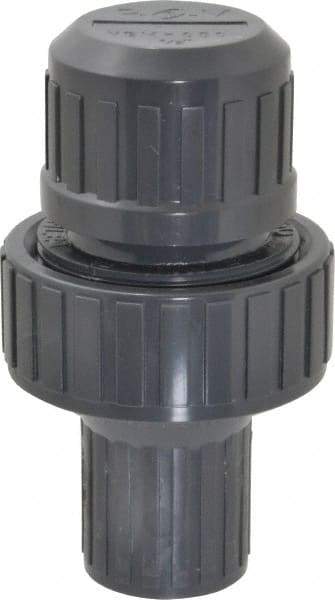 Plast-O-Matic - 1/2" Pipe, 100 Max psi, PVC, Normally Closed Design Vacuum Breaker Valve - Viton Seal, NPT End Connections - Exact Tool & Supply