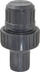 Plast-O-Matic - 1/2" Pipe, 100 Max psi, PVC, Normally Closed Design Vacuum Breaker Valve - Viton Seal, NPT End Connections - Exact Tool & Supply