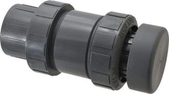 Plast-O-Matic - 2" Pipe, 100 Max psi, PVC, Normally Closed Design Vacuum Breaker Valve - Viton Seal, PTFE Encapsulated Stainless Steel Spring, NPT End Connections - Exact Tool & Supply