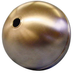 Made in USA - 9" Diam, Spherical, Tubed Through Connection, Metal Float - 1/2" Rod Thread, Stainless Steel, 300 Max psi, 18 Gauge - Exact Tool & Supply