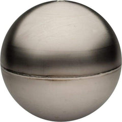 Made in USA - 2" Diam, Spherical, Tubed Through Connection, Metal Float - 1/4" Rod Thread, Stainless Steel, 850 Max psi, 26 Gauge - Exact Tool & Supply