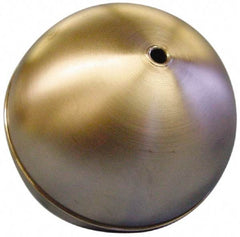 Made in USA - 4" Diam, Spherical, Tubed Through Connection, Metal Float - 1/4" Rod Thread, Stainless Steel, 900 Max psi, 19 Gauge - Exact Tool & Supply