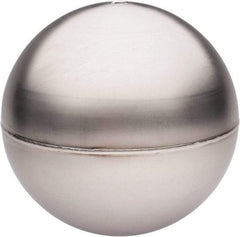 Made in USA - 8" Diam, Spherical, Tubed Through Connection, Metal Float - 3/8" Rod Thread, Stainless Steel, 450 Max psi, 20 Gauge - Exact Tool & Supply