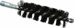 Schaefer Brush - 5" Brush Length, 1-1/2" Diam, Nylon Single Stem, Single Spiral Tube Brush - 7-1/4" Long, Nylon, 1/4" NPSM Male Connection - Exact Tool & Supply