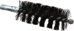 Schaefer Brush - 5" Brush Length, 2" Diam, Nylon Single Stem, Single Spiral Tube Brush - 7-1/4" Long, Nylon, 1/4" NPSM Male Connection - Exact Tool & Supply
