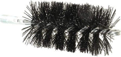 Schaefer Brush - 5" Brush Length, 2-3/4" Diam, Nylon Single Stem, Single Spiral Tube Brush - 7-1/4" Long, Nylon, 1/4" NPSM Male Connection - Exact Tool & Supply