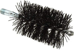 Schaefer Brush - 5" Brush Length, 3" Diam, Nylon Single Stem, Single Spiral Tube Brush - 7-1/4" Long, Nylon, 1/4" NPSM Male Connection - Exact Tool & Supply