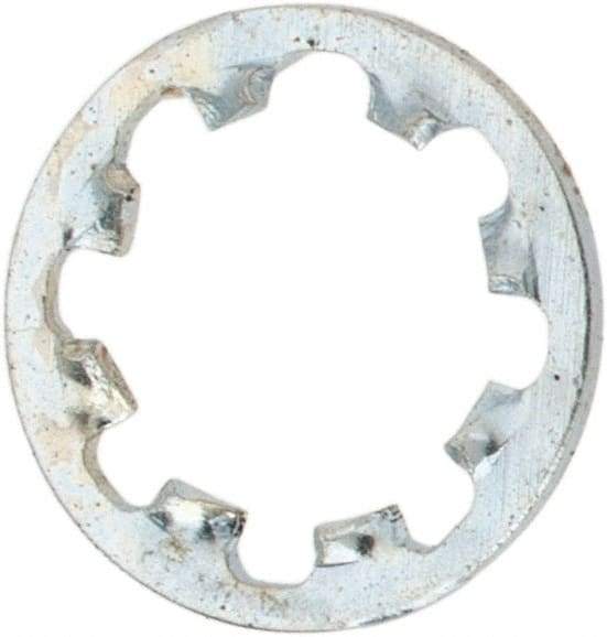 Value Collection - #10 Screw, 0.204" ID, Steel Internal Tooth Lock Washer - 0.311" OD, Zinc-Plated, Grade 1075 - Exact Tool & Supply