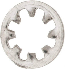 Made in USA - #8 Screw, 0.176" ID, Stainless Steel Internal Tooth Lock Washer - 0.336" OD, Uncoated, Grade 316 - Exact Tool & Supply