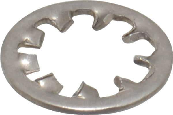 Made in USA - 1/4" Screw, 0.267" ID, Stainless Steel Internal Tooth Lock Washer - 0.478" OD, Uncoated, Grade 316 - Exact Tool & Supply