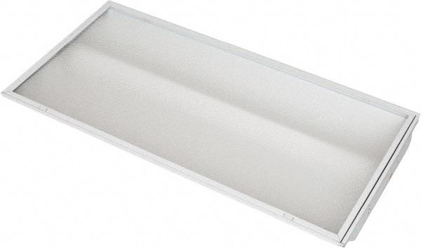 Cooper Lighting - 3 Lamps, 32 Watts, 2' x 4', Electronic Ballast Fluorescent Lamp Troffer - 120/277 Volt, Dimmable, Acrylic Diffuser, Steel Troffer - Exact Tool & Supply